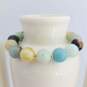 Amazonite Gemstone Blue Beaded Bracelet